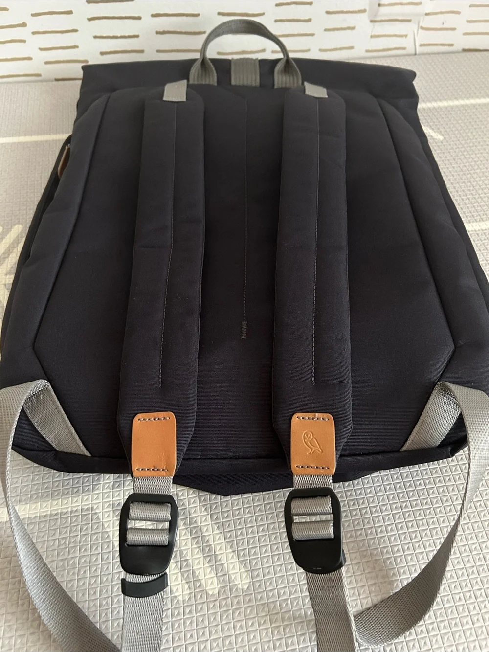 Bellroy Backpack Black Canvas Leather Trim Laptop Travel Work Bag